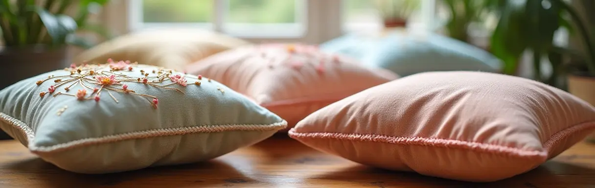 Создание интерьерных подушек с вышивкой