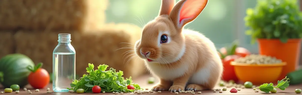 Питание кроликов: сено, овощи, гранулы, вода