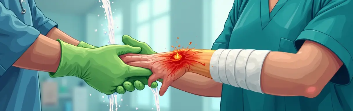 Первая помощь при химических ожогах