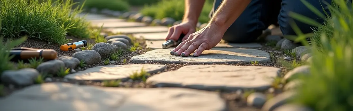 Ремонт каменных дорожек в саду